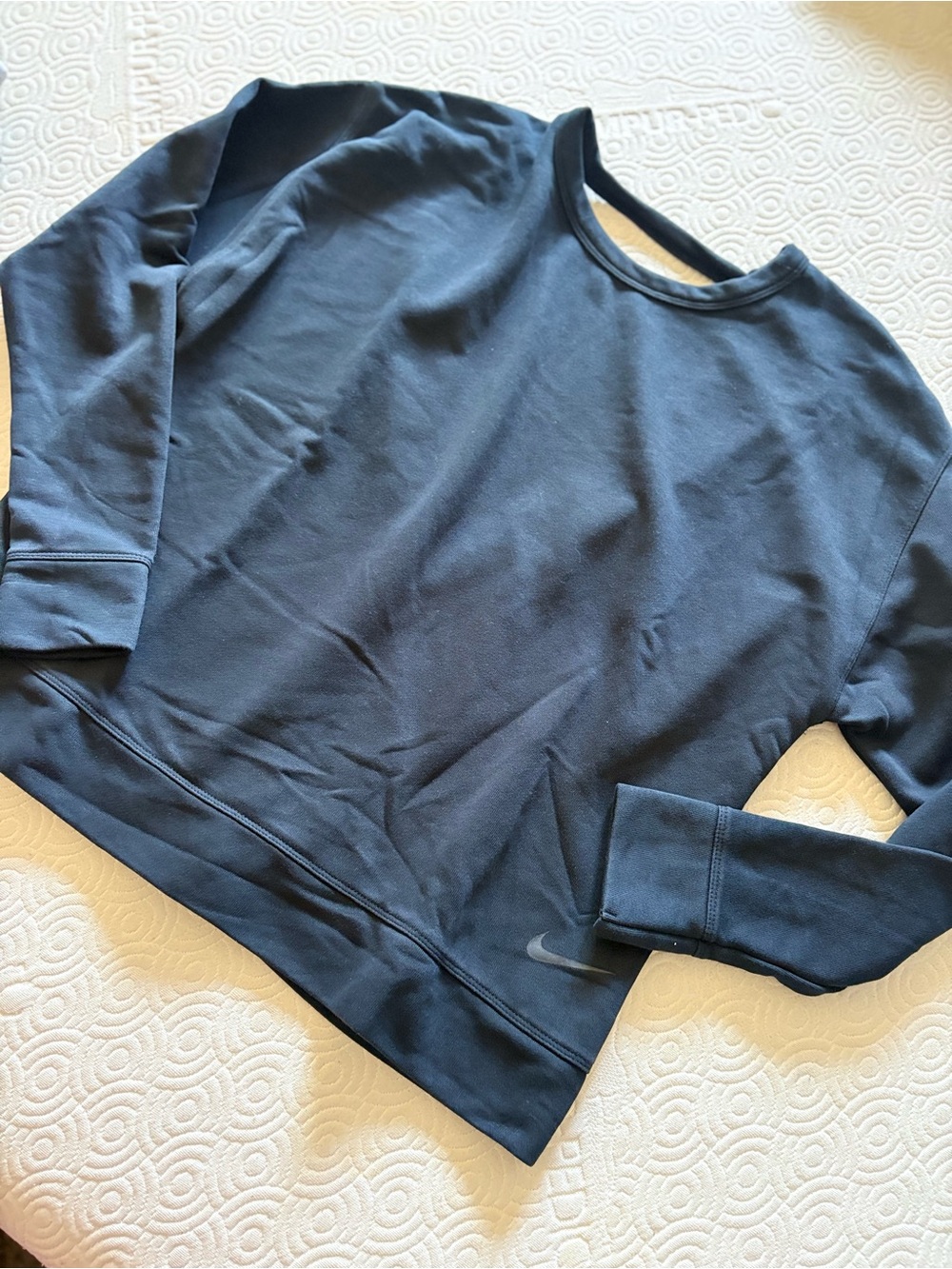 Nike Navy Crew Sweatshirt with Subtle Swoosh